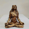 1pc Mother Earth Gaia Sitting Lotus Pose Mini Mother Earth Gaia Statue, Resin Craft Gaia Goddess Statue, Suitable For Outdoor Garden Patio Porch Balco