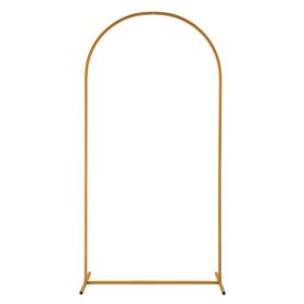 100*200cm For Wedding; Iron; Arc Roof; Door Frame Shape; Water Bag With Floor Nails; Iron Arch; Golden Yellow