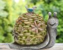 Solar Powered LED Outdoor Decor Garden Light Resin Snail Figurine