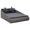 Patio Bed Gray 78.7"x54.7" Poly Rattan