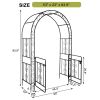 134.5*58.5*213cm Arc Roof Double Layer With Door Wrought Iron Iron Arch Courtyard Black