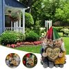 1pc Garden Gnome Couple Statue, Resin Couple In Love Gnome Ornamen, Statue For Micro Landscape Flowerpot Lawn Yard Garden Fish Tank Bonsai Decoration,