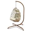 Swing Egg Chair with Stand Indoor Outdoor; UV Resistant Cushion Hanging Chair; Anti-Rust Foldable Aluminum Frame Hammock Chair; 350lbs Capacity Hangin