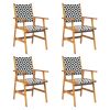 5 Piece Patio Dining Set Solid Wood Acacia