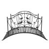 119*67*71cm Courtyard With Bird Pattern Arched Handrail Courtyard Iron Bridge Black