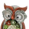 [only for pickup with a prepaid label]Garden Statue Owl Figurines,Solar Powered Resin Animal Sculpture with 5 Led Lights for Patio,Lawn, Garden Decor