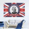 5ft X 3ft Queen Platinum Jubilee 2022 UK Union Jack Flag, in Memoriam Her Majesty Queen Elizabeth II Flag Mourning Queen Flag Banner, Polyester with E