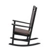 Poly Lumber Patio Rattan High Back Rocking Chair Sets(2 Chairs; 1Table)