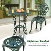 Outdoor Cast Aluminum Patio Furniture Set with Rose Design