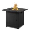 28-inch Fire Table 40000 BTU Gas Firepit with Volcanic Stone Black