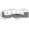 8 Piece Patio Lounge Set with Cushions Gray Poly Rattan