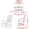 Poly Lumber Patio Rattan High Back Rocking Chair Sets(2 Chairs; 1Table)