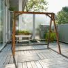 188*135*170cm 600lbs Fir Suitable For 4ft Swing Chair Wood Swing Frame Carbonized Color