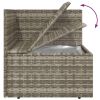 4 Piece Patio Lounge Set with Cushions Gray Poly Rattan