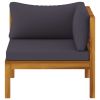 2-Seater Patio Sofa with Cushion Solid Acacia Wood