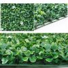 6 Pcs 20"x20"Artificial Greenery Grass Wall Panel,Faux Boxwood Hedge Panel with Flowers Decor