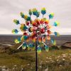 Kinetic Sunflower Wind Spinners with Stake Metal Outdoor Copper Garden Spinner