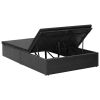 Double Sun Lounger with Cushion Poly Rattan Black