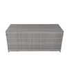 Outdoor Storage Box; 113 Gallon Wicker Patio Deck Boxes with Lid; Outdoor Cushion Storage Container Bin Chest for Kids Toys; Pillows; Towel Grey