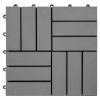 Decking Tiles 20 pcs Gray Wash 11.8"x11.8" Solid Acacia Wood