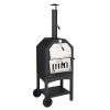 Outdoor Wood Fired Pizza Oven with Pizza Stone; Pizza Peel; Grill Rack; and Waterproof Cover for Backyard and Camping