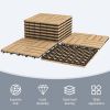 10 Pieces 12 x 12 Inch Acacia Wood Interlocking Check Deck Tiles