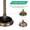 51*51*106cm Plastic Round Birdbath with Solar Light Bronze