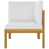 Patio Corner Sofas 2 pcs with Cushions Solid Acacia Wood