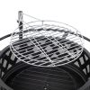 30in Outdoor Metal Fire Pit with Cooking Grates Black