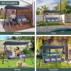 Steel 3-seater Swing Porch Swing with Canopy