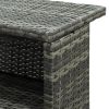 3 Piece Patio Bar Set with Cushions Poly Rattan Gray