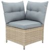 Outdoor Patio 4-Piece All Weather PE Wicker Rattan Sofa Set with Adjustable Backs for Backyard, Poolside, Gray