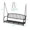 118*46*47cm Iron Art With Iron Chain Vertical Bar Backrest 200kg Iron Swing Black(Swing frames not included)