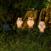 1pc Solar Resin Owl LED Light Stake; Outdoor Waterproof Path Light Owl Sculpture; Landscape Light For Courtyard Garden Lawn Pathway Decoration