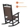 Poly Lumber Patio Rattan High Back Rocking Chair Sets(2 Chairs; 1Table)