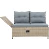 Outdoor Patio 4-Piece All Weather PE Wicker Rattan Sofa Set with Adjustable Backs for Backyard, Poolside, Gray