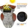 [only for pickup with a prepaid label]Garden Statue Owl Figurines,Solar Powered Resin Animal Sculpture with 5 Led Lights for Patio,Lawn, Garden Decor