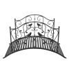 119*67*71cm Courtyard With Bird Pattern Arched Handrail Courtyard Iron Bridge Black