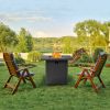 28-inch Fire Table 40000 BTU Gas Firepit with Volcanic Stone Black