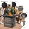 28-Inch Fire Table, 50000 BTU Gas Firepit with Volcanic Stone Black