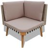 4 Piece Patio Lounge Set with Cushions Poly Rattan Gray