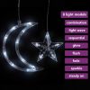 Star and Moon Fairy Lights Remote Control 138 LED Cold White