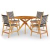 5 Piece Patio Dining Set Solid Wood Acacia