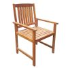 5 Piece Patio Dining Set Solid Acacia Wood