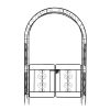 134.5*58.5*213cm Arc Roof Double Layer With Door Wrought Iron Iron Arch Courtyard Black