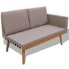 4 Piece Patio Lounge Set with Cushions Poly Rattan Gray