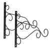 2Pcs Iron Plant Hanging Bracket Plant Hanger Wall Hooks For Bird Feeder Lanterns Wind Chimes