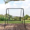 118*46*47cm Iron Art With Iron Chain Vertical Bar Backrest 200kg Iron Swing Black(Swing frames not included)