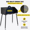 VEVOR Carbon Steel Camp Cooking Table 30 x 16 Inch with Three-Sided Windscreen and Legs for Outdoor Food Preparation and Dutch Oven