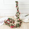 1pc 98.43inch/8.2ft Rose Artificial Flowers; Artificial Flower Christmas Garland; Fake Rose Vine For Wedding Home Room Decoration Spring Autumn Garden